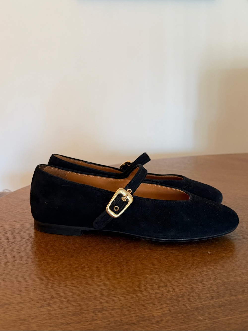 Sezane Black Mary Jane Flats with Gold Buckle - Picture 8 of 14